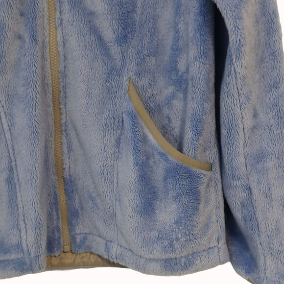 The North Face Girls XL Fuzzy Fleece Hooded Jacket Blue & Gray - Picture 4 of 6